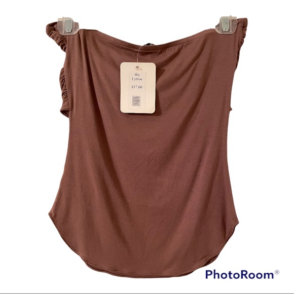 Halter top with brown and gold colored beads - Picture 2 of 4